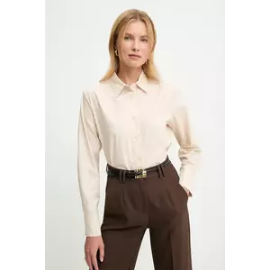 Answear.LAB camasa din bumbac culoarea bej, cu guler clasic, regular imagine