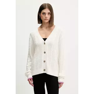 Tommy Jeans cardigan din bumbac culoarea bej, light, DW0DW21681 imagine