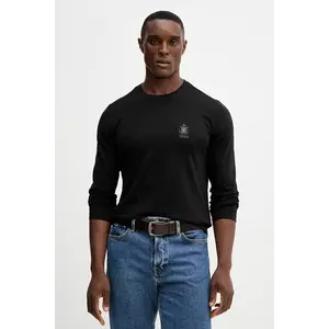 Aeronautica Militare longsleeve din bumbac culoarea negru, cu imprimeu, TS2468UJ00703 imagine