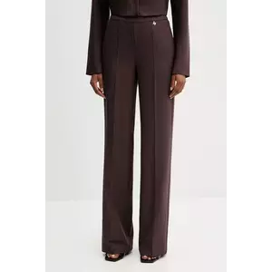 Silvian Heach pantaloni FOLEY culoarea maro, lat, high waist, GPA25486PA imagine