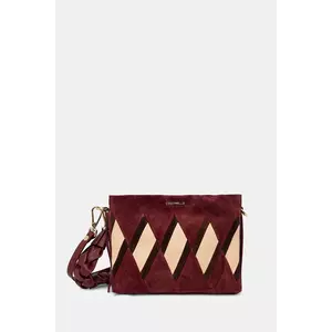 Coccinelle geanta de mână din piele întoarsă BOHEME NEW GEOMET.PATCH culoarea bordo, E1.T66.58.01.01 imagine