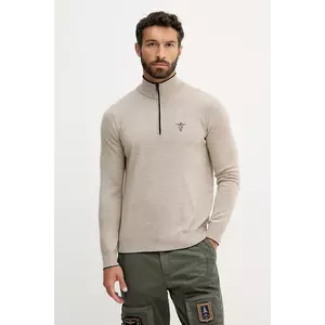 Aeronautica Militare pulover de lână culoarea bej, light, cu turtleneck, MA1570UL00415 imagine