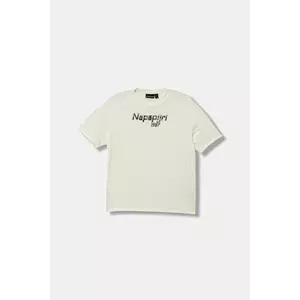 Napapijri tricou de bumbac pentru copii S-PRIMIERO culoarea bej, cu imprimeu, NP0A88ZY2061 imagine
