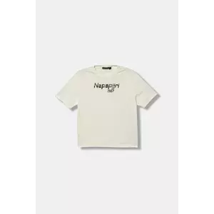 Napapijri tricou de bumbac pentru copii S-PRIMIERO culoarea bej, cu imprimeu, NP0A88ZY2061 imagine