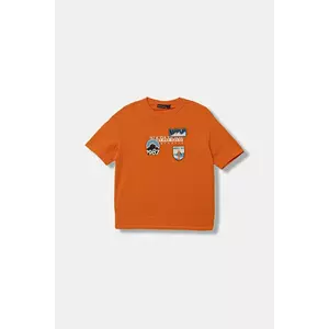 Napapijri tricou de bumbac pentru copii S-PRIMIERO culoarea portocaliu, cu imprimeu, NP0A88ZYA681 imagine