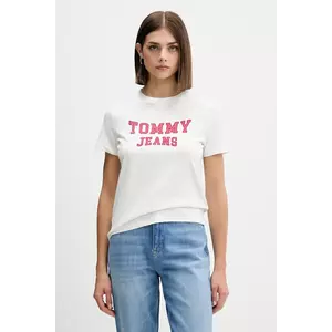 Tommy Jeans tricou din bumbac culoarea bej, DW0DW21966 imagine