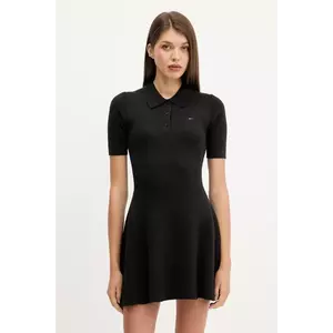 Tommy Jeans rochie culoarea negru, mini, evazați, DW0DW21471 imagine