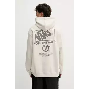 Vans bluză culoarea bej, cu glugă, cu imprimeu, VN000PGMEN91 imagine