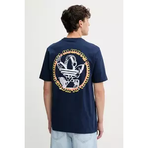 adidas Originals tricou din bumbac Trefoil Series Loose Tee culoarea bleumarin, cu imprimeu, JW3016 imagine