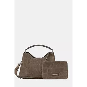 Gianni Chiarini geantă de mână din piele întoarsă AURORA culoarea maro, BS.11845.CM imagine