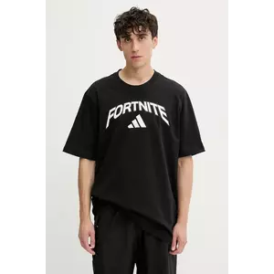 adidas tricou din bumbac Fortnite culoarea negru, cu imprimeu, JV8012 imagine