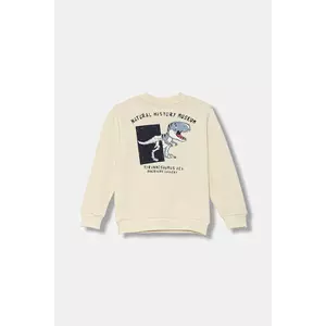 United Colors of Benetton hanorac de bumbac pentru copii culoarea bej, cu imprimeu, 3J68G10KN imagine