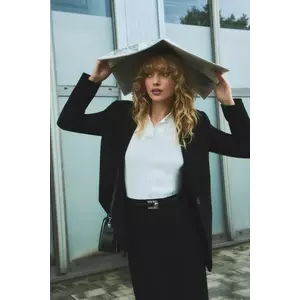 Answear.LAB bluza culoarea bej, neted imagine