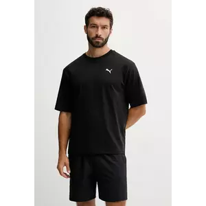 Puma tricou din bumbac culoarea negru, uni, 629645 imagine
