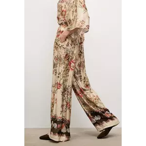 Answear.LAB pantaloni culoarea bej, drept, high waist imagine