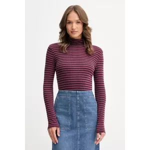 United Colors of Benetton longsleeve din bumbac cu guler, 30YSE2225 imagine