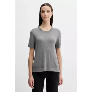 United Colors of Benetton tricou cu mânecă lungă culoarea gri, 1ZRED10BK imagine