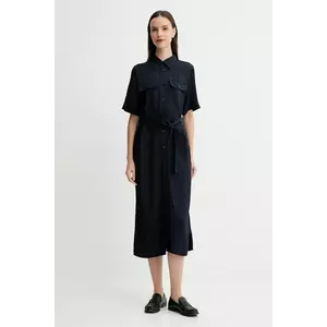 Gant rochie culoarea bleumarin, midi, drept, 4503438 imagine