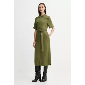 Gant rochie culoarea verde, midi, drept, 4503438 imagine