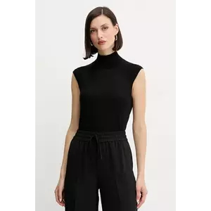 BOSS vestă de lână culoarea negru, light, cu turtleneck, 50544998 imagine