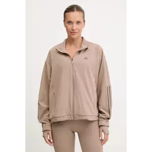 adidas Performance jachetă de antrenament HYGLM culoarea maro, JX3857 imagine