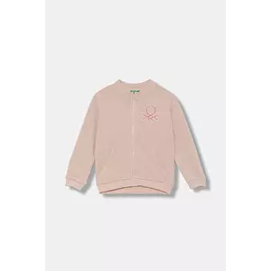 United Colors of Benetton hanorac de bumbac pentru copii culoarea roz, cu imprimeu, 3J70G503U imagine