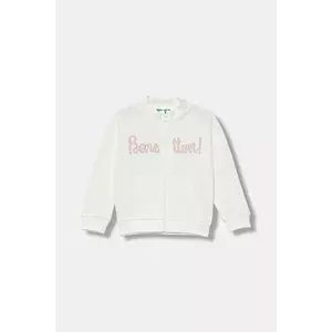 United Colors of Benetton hanorac de bumbac pentru copii culoarea alb, cu imprimeu, 3J70G503U imagine