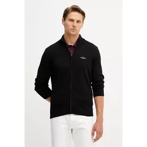 Aeronautica Militare cardigan din bumbac culoarea negru, MA1580UL00506 imagine