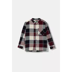 United Colors of Benetton cămașă de bumbac pentru copii culoarea bordo, 5LQHCQ04B imagine