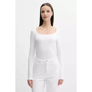 United Colors of Benetton longsleeve culoarea alb, 3FJHD10AQ imagine
