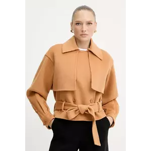 Silvian Heach palton de lână RODRIGUEZ culoarea bej, GPA25163CP imagine