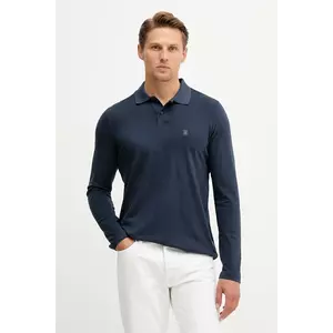 Aeronautica Militare longsleeve din bumbac culoarea bleumarin, uni, PO1886UJ00703 imagine