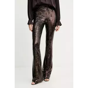 Silvian Heach pantaloni FUNZAM culoarea maro, evazați, high waist, GPA25522PA imagine