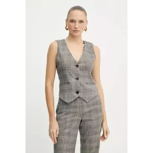 Silvian Heach vestă SERNA culoarea gri, un singur rând de nasturi, GPA25382GT imagine