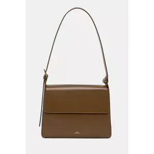A.P.C. poșetă de piele sac virginie flap culoarea maro, PXBRU.F61924 imagine