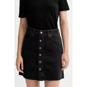 Levi's fusta jeans culoarea negru, mini, evazati, 003RO imagine