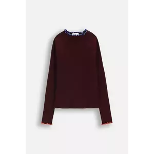 Coccodrillo longsleeve copii culoarea roșu, cu turtleneck, ACADEMY GIRL JUNIOR imagine