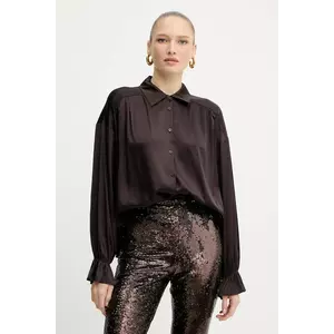 Silvian Heach cămașă BOTHA culoarea maro, cu guler clasic, relaxed, GPA25318CA imagine