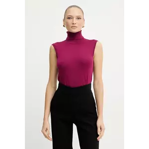 Silvian Heach vestă WARMI culoarea roz, light, cu guler, GPA25037LU imagine