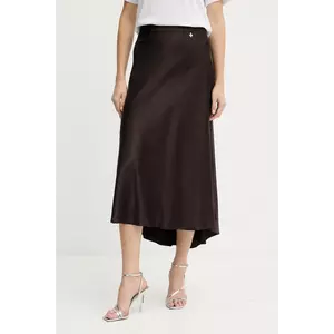 Silvian Heach fustă FAREMI culoarea maro, midi, evazați, GPA25324LO imagine