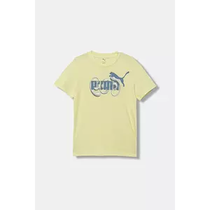 Puma tricou de bumbac pentru copii GRAPHIC No. 1 Logo Tee G culoarea galben, 688497 imagine