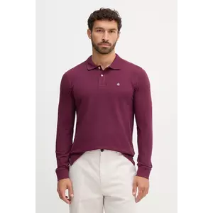 United Colors of Benetton longsleeve din bumbac culoarea alb, neted imagine