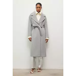 Answear Lab palton de lana culoarea gri, de tranzitie, oversize imagine