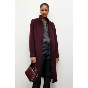 Answear Lab palton de lana culoarea bordo, de tranzitie imagine