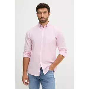 Lindbergh cămașă de in culoarea verde, cu guler button-down, regular, 30.220276 imagine