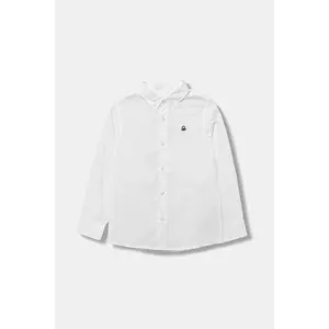 United Colors of Benetton cămașă de bumbac pentru copii culoarea alb, 54AZCQ00R imagine