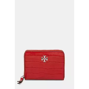 Tory Burch portofel de piele Kira Croc Small Zip culoarea roșu, 174401.600 imagine