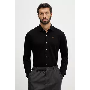 Aeronautica Militare cămașă culoarea negru, cu guler clasic, regular, CA1265UP00342 imagine