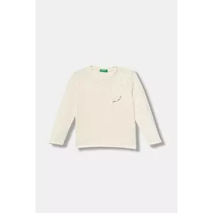 United Colors of Benetton longsleeve copii culoarea bej, 3P4ZG10KP imagine