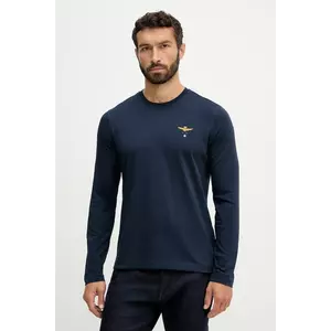 Aeronautica Militare longsleeve din bumbac culoarea bleumarin, uni, TS2390UJ00372 imagine